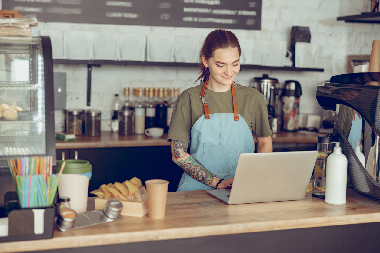 Small Business owner looking at her line of credit options.